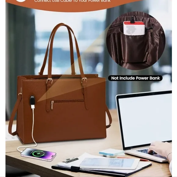 LOVEVOOK Brown Laptop Bag - Picture 13 of 14